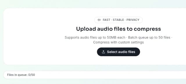 Upload your audio files