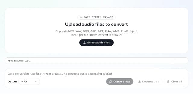 Upload your audio files