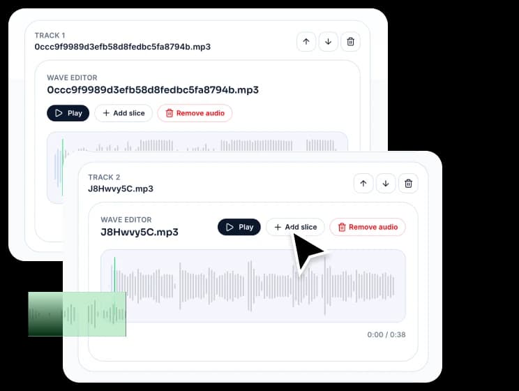 Spuren anordnen und Slices auswählen