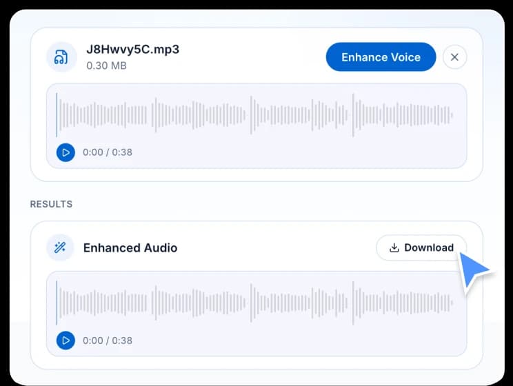 Download your enhanced audio
