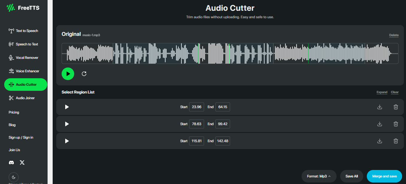 FreeTTS Big Update: All-in-one TTS Converter & Audio Editor