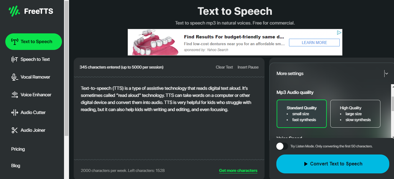 FreeTTS Review: Convert Your Text to Natural Sound Online